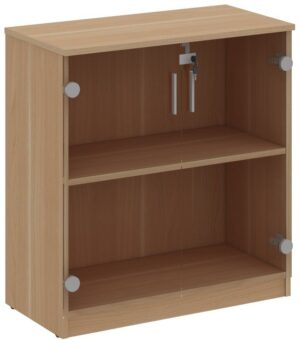 2 Door Glass Low Cabinet
