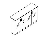 4 Door Glass Low Cabinet - Image 6