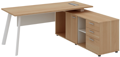 Atlas Manager Table with Side Storage Right