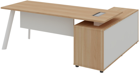 Atlas Manager Table with Side Storage Left Wide - Image 3