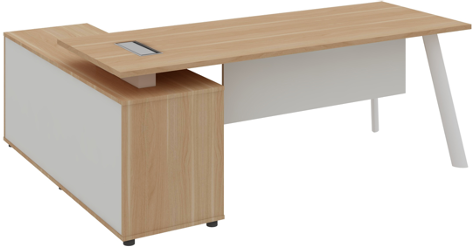 Atlas Manager Table with Side Storage Right Wide - Image 3