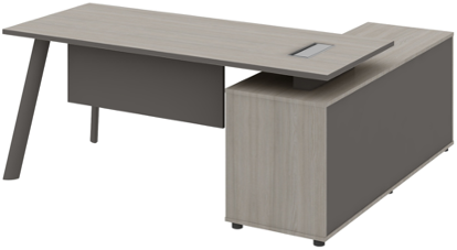 Atlas Manager Table with Side Storage Grey Left - Image 3