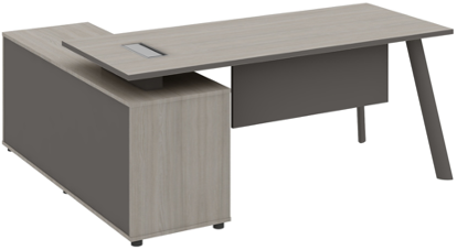 Atlas Manager Table with Side Storage Grey Right - Image 3