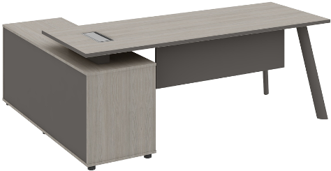 Atlas Manager Table with Side Storage Grey Right Wide - Image 3