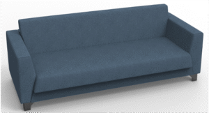 Riyada 3 Seater Sofa Blue Wide