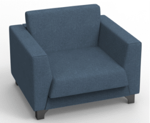 Riyada Single Seater Sofa Blue Wide