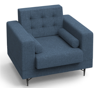Laith Single Seater Sofa Blue