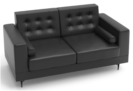 Laith 2 Seater Sofa Black F2