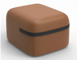 Pouf Brown leather Squre
