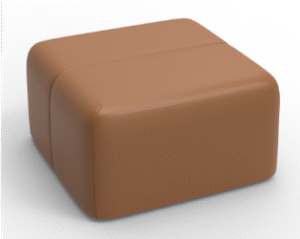 Pouf Brown wide leather