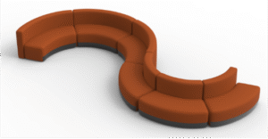 S Shaped Sofa Set Red