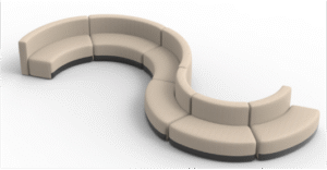 S Shaped Sofa Set White