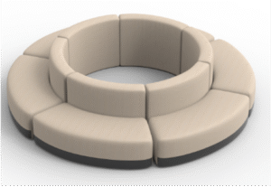 Round Sofa Set White