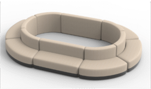 Oval Shaped Sofa Set White